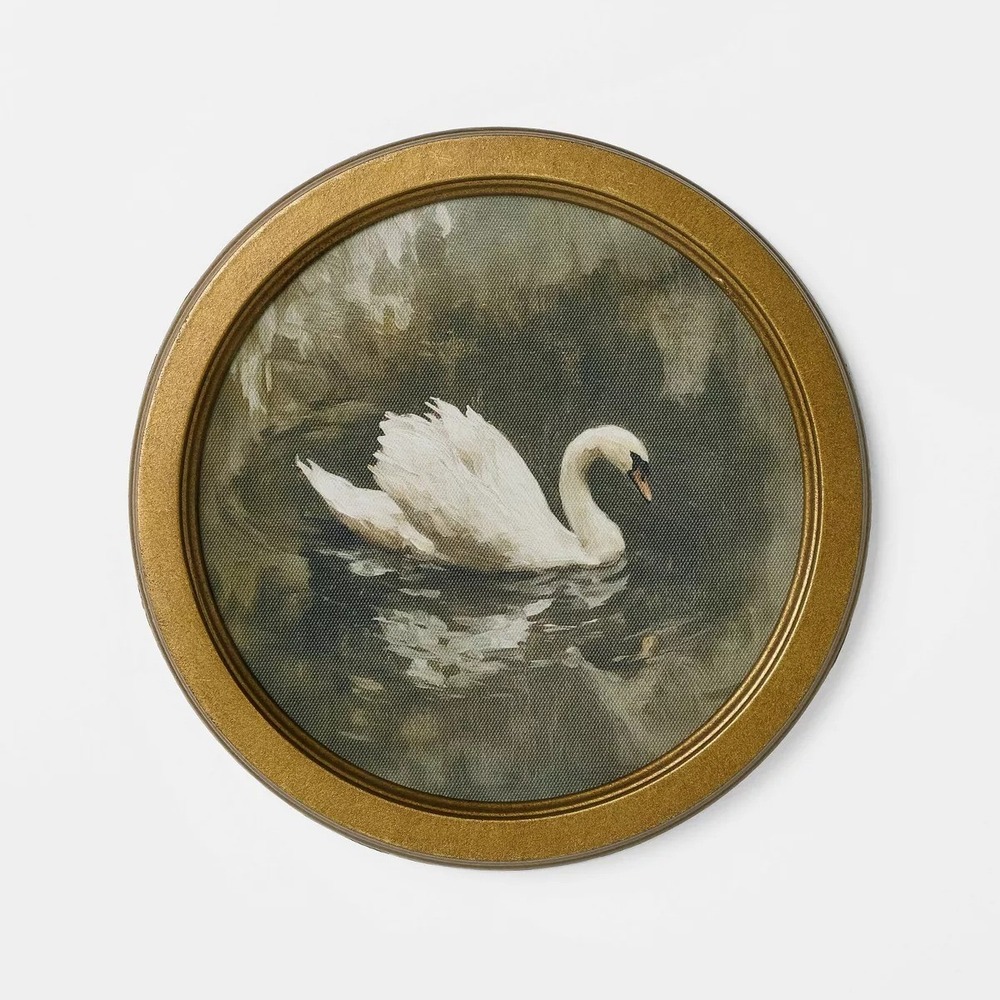 10"‎ White Bird Canvas Framed Wall Art Swan - Threshold Studio McGee, Target